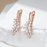 14K Rolled Gold Shiny Grapes Design AAA Zircon Diamonds Geometry Drop Earrings For Women