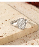 Luxury Button Sparkling Moissanite 925 Sterling Sliver Wedding Rings Fine Jewellery