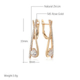 Attractive Water Drop 14K Filled Rose Gold AAA Zircon Diamonds Long Shiny Crystals Trendy Clip Earrings