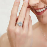 Sunflower Design 1/2CT Moissanite Diamond Ring For Women Wedding Engagement Sterling Silver GRA Certified Jewellery