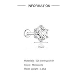 Sterling Silver Moissanite Diamonds Multi-Size Round Cartilage Tragus Stud Earrings