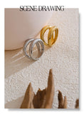 18K Gold Plated Stainless Steel Metal Double Layer Geometric Cast High Quality Ring