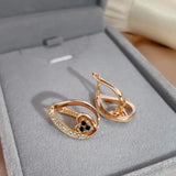 New Luxury Heart 14K Filled Rose Gold Creative Micro-wax Inlay AAA Zircon Crystals Drop Earrings - Fine Jewellery