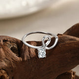 Fashion Irregular Line Design AAAA Lab Created Diamond 925 Sterling Silver Ring