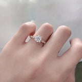 GRA Certified Sparkling 1CT Round Pink Moissanite Diamond Rings for Women Real Silver Wedding Party Fine Jewellery