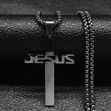 Popular Stainless Steel Long JESUS CROSS Necklaces - Gold Colour Chain Christian Necklaces Jewellery - The Jewellery Supermarket