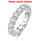Terrific 2-5mm VVS1 D Colour Moissanite Diamonds Sparkling Eternity Silver Ring