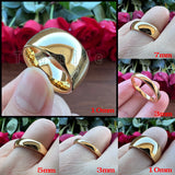 Gold-Color Domed High Polished Finish Tungsten Carbide Men Women Wedding Rings