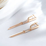 14 Karat Gold Filled AAA Zircon Diamonds Trendy Design Tassel Dangle Earrings for Women