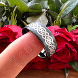 Laser Engraved Pipe Cut Brushed Finish 6MM 8MM Tungsten Wedding Men Women Rings