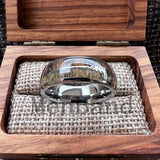 Koa Zebra Wood Antler Steel Arrows Inlay 6/8MM Tungsten Band Rings for Men Women