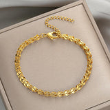 316L Stainless Steel Fashion Link Chain Bangle Charm Bracelets for Women - Exquisite Gold Colour Jewellery - The Jewellery Supermarket