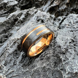 Special Groove Finish 8mm Two Colours Cool Men Women Tungsten Rings Comfort Fit