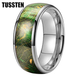 New Arrival 8MM Multicolor Colorful Dyed Elder Wood Inlay Comfort Fit Tungsten Wedding Ring  for Men Women - The Jewellery Supermarket