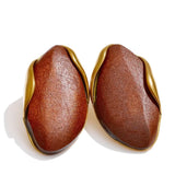 18K Gold Plated New Design Brown Green Beige Resin Geometric Stainless Steel Ring