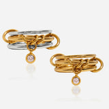 Fashion Stainless Steel 18K Gold Colour Plated Plain Zirconia Multi Ring