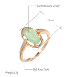14K Rolled Gold Emerald AAA Zircon Crystal Big Green Luxury Rings For Women Fine Jewellery
