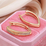 14 Karat Gold Filled Trendy AAA Cubic Zircon Diamonds Luxury Hoop Vintage Earrings