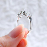 Terrific 3mm 4mm Moissanite Half Eternity Band 5-stone 7-stone Silver Wedding Rings