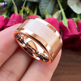 Polished Brushed Multicolor 10/12mm Mens Big Tungsten Engagement Wedding Ring