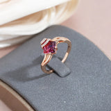 14K Gold Filled Fashion Red AAA Zirconia Crystal Elegant Vintage Fine Rings For Women