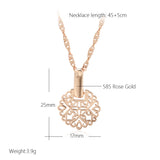 14K Filled Gold Vintage Texture Geometric Elegant Pendant Necklaces Women Fine Jewellery