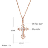 Classic Outstanding 14K Filled Rose Gold Cross Pendant Necklace for Women Men - Luxury Religious Jewellery