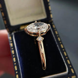 D Colour VVS Oval Cut GRA Certified 2CT Moissanite Diamond Ring Silver Promise Engagement Wedding Fine Jewellery
