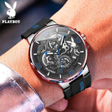 Best Selling Top Brand Casual Fashion Trendy Original Silicone Strap Waterproof Quartz Multifunction Men's Watches