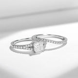 Full Moissanite Diamonds Princess Ring Set with GRA Certificate Wedding Engagement Sterling Silver Bridal Jewellery