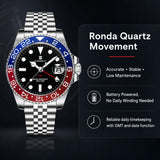 Top Brand Sapphire Crystal Stainless Steel 100M Water Resistant Quartz Watch