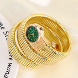 Elegant Snake Design Luxury Ladies Stainless Steel Band Zircon Diamonds Quartz, Rose Gold Silver Plated Wristwatches