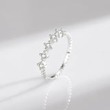 Original Brand Silver Simple Stackable Clear AAAA Simulated Diamonds Finger Ring - Fashion Jewellery For Women - The Jewellery Supermarket