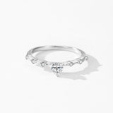 Sweet Heart shaped Sterling Silver Dazzling AAAA Lab Created Diamond Rings
