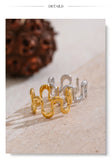 18K Gold Plated Minimalist Stainless Steel Metal Irregular Open Adjustable Ring