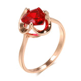 14 Karat Gold Filled Shiny Light Green Pink Red AAA Zircon Crystal Luxury Rings For Women