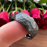 Multi-Faceted Hammered Brushed Finish 4/6/8MM Men Women Tungsten Wedding Rings