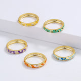 Classic Colorful Handmade Enamel Stackable 925 Silver Rings