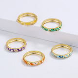 Classic Colorful Handmade Enamel Stackable 925 Silver Rings