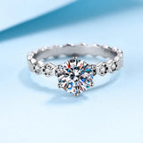 Honeycomb Design VVS1 D Colour 1/2CT Moissanite Wedding Engagement Rings For Women Sterling Silver Fine Jewellery