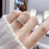 Platinum Plated 3mm 0.7ct D Colour VVS1 Moissanite Diamond Rings 925 Sterling Silver Wedding Engagement Jewellery
