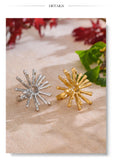 18K Gold Plated Stainless Steel Sun Flower Fashion Ring for Women  Daily Jewellery