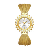 Elegant Temperament Fashion Rhinestone decorated dial Mesh wristband design Women's Quartz Watches