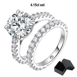 Luxury 18KGP 0.6-4.2CT VVS1 D Colour Moissanite Diamonds 925 Silver Wedding Ring
