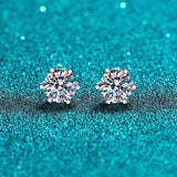 Splendid 8mm 2 Carat Moissanite Diamonds Stud Screw Thread Earrings For Women - 925 Sterling Silver Fine Jewellery