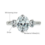 Exquisite GRA Certified 2CT Oval Cut Moissanite Diamonds Engagement Wedding Ladies Rings 925 Silver Fine Jewellery