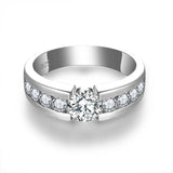 VVS1 D Colour  Moissanite Wedding 925 Sterling Silver with Gold Plated Eternity Ring