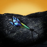 Elegant Dream AAA Zircon Diamonds Handmade Enamel Blue Lotus Ethnic Necklace