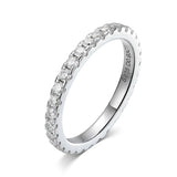 Remarkable 2mm VVS1 D Colour Moissanite Diamonds 18KGP Silver Eternity Ring