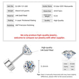 New 3MM-8MM Moissanite Diamonds Stud Earrings for Men Women